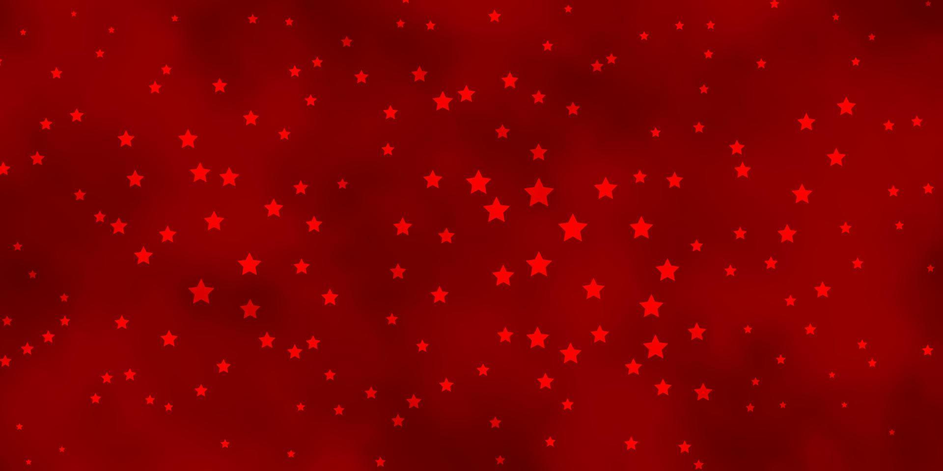 Dark Red vector background with small and big stars.