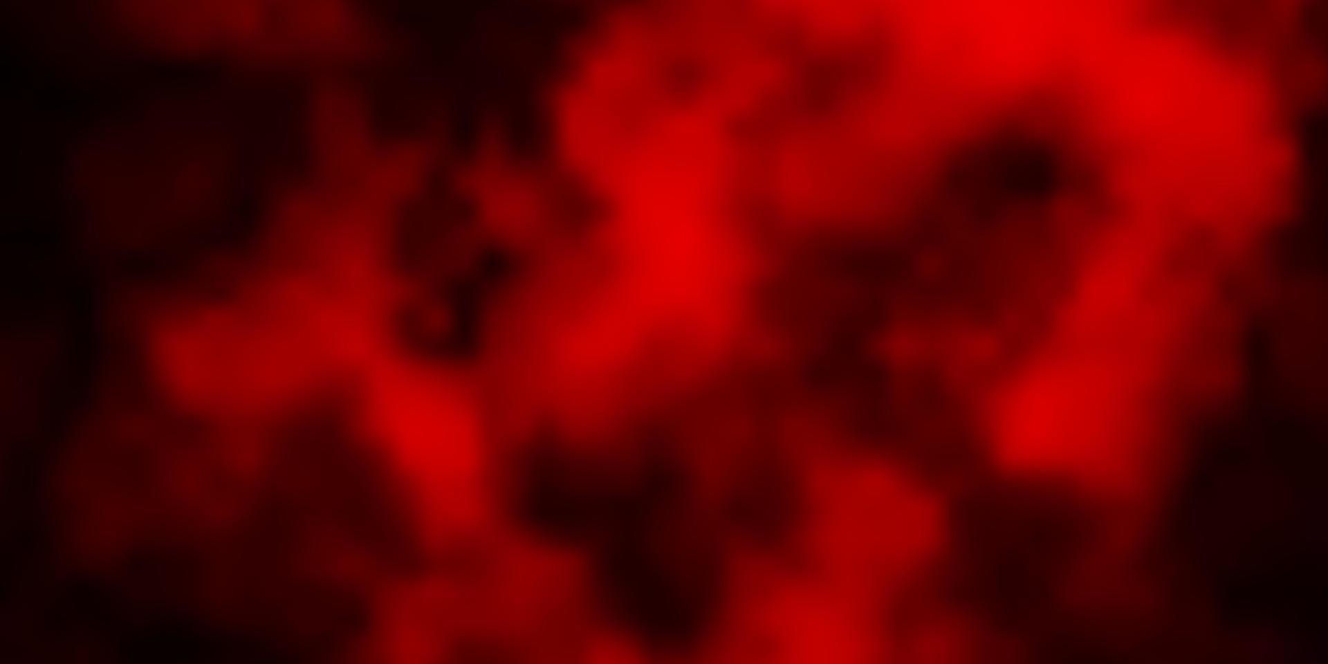 Dark Red vector template with sky, clouds.