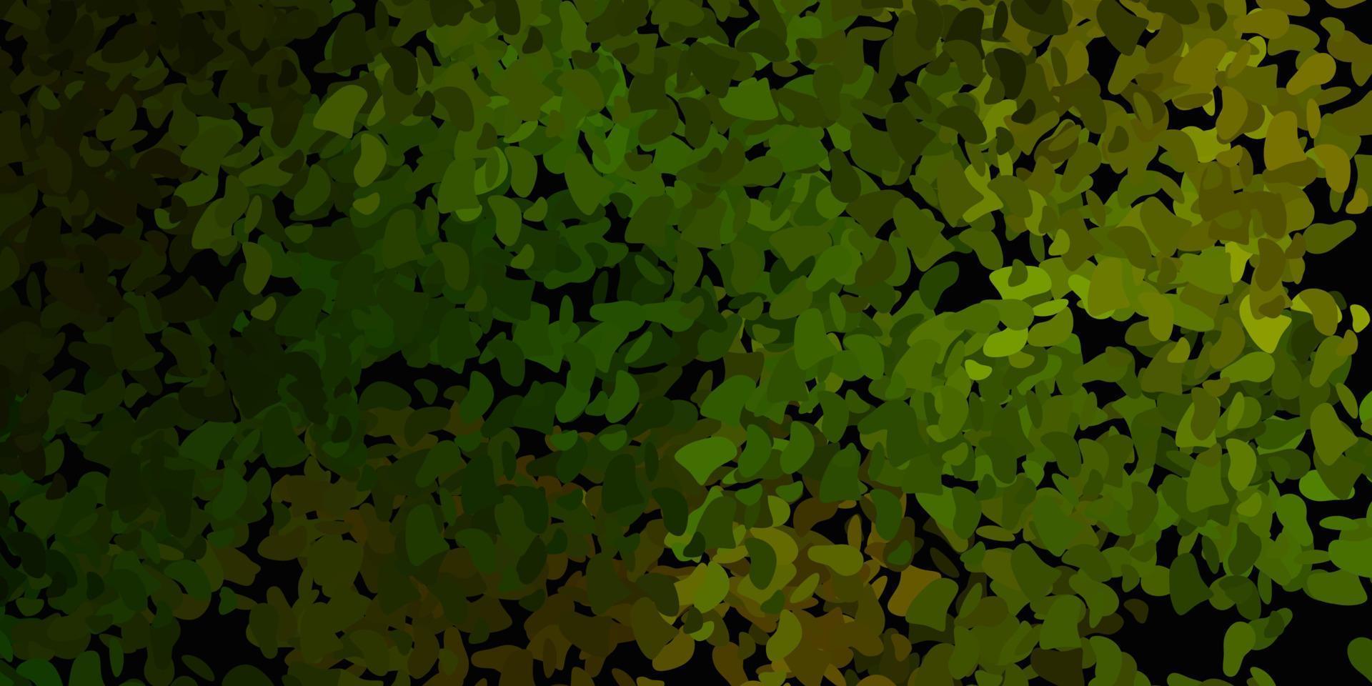 Dark green vector background with random forms.