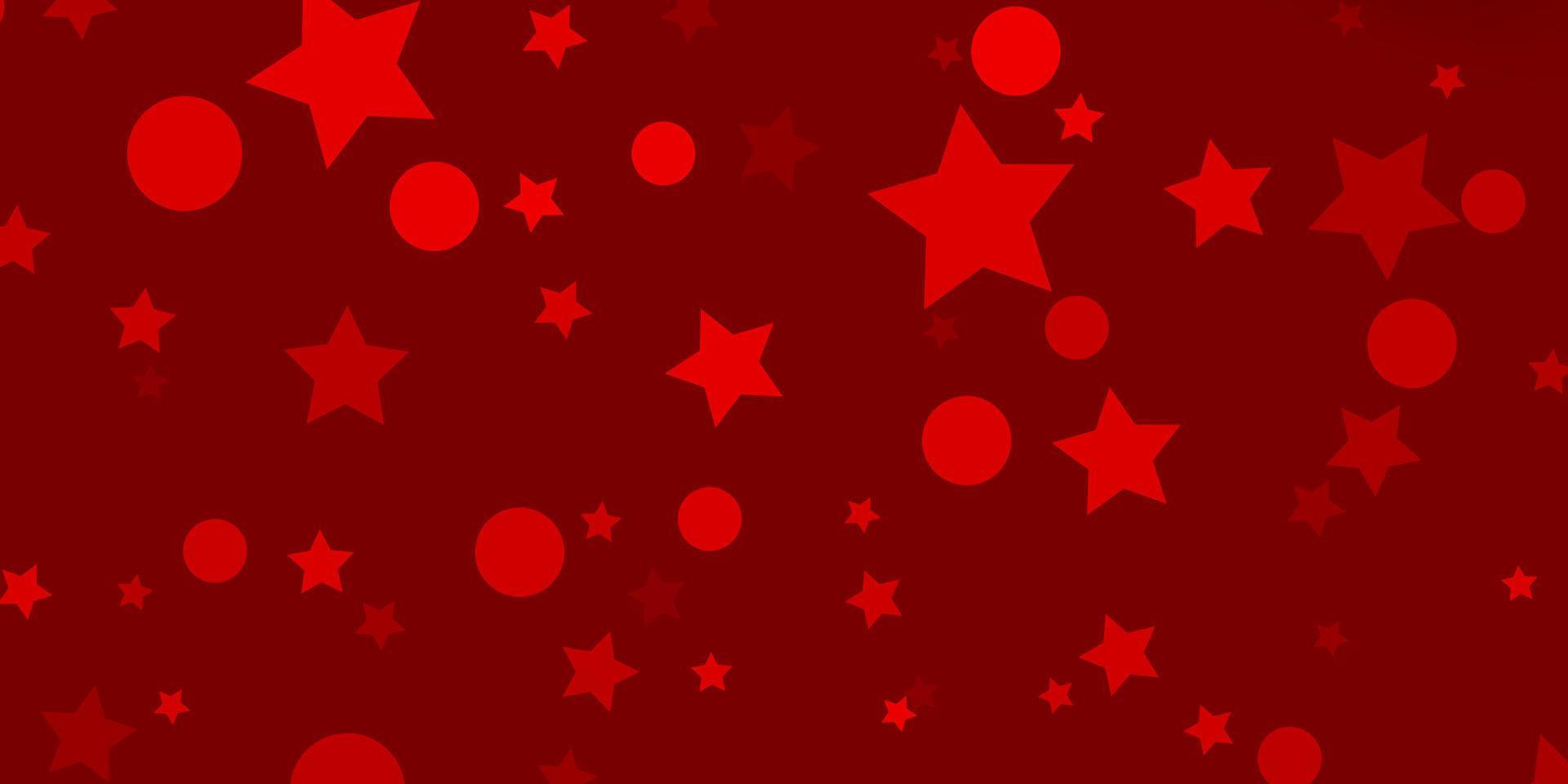 Light Red vector template with circles, stars.
