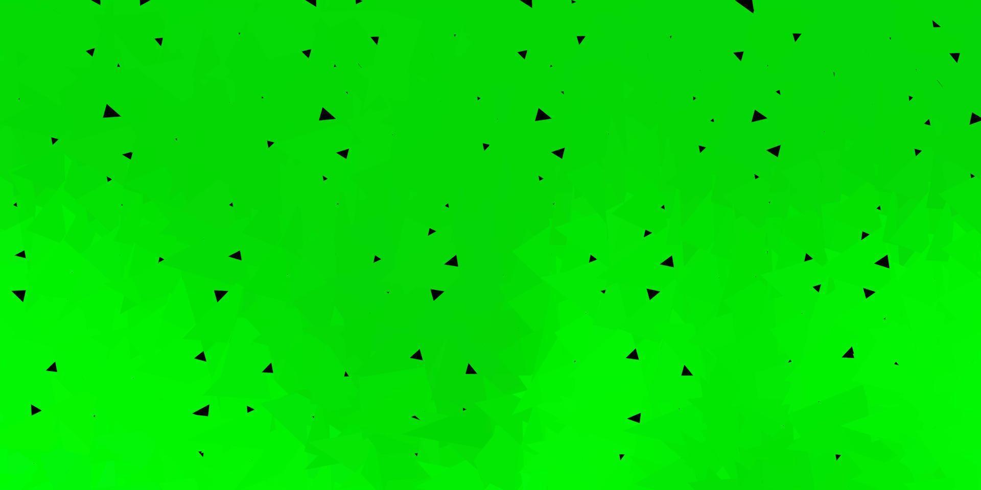 Dark green vector triangle mosaic backdrop.