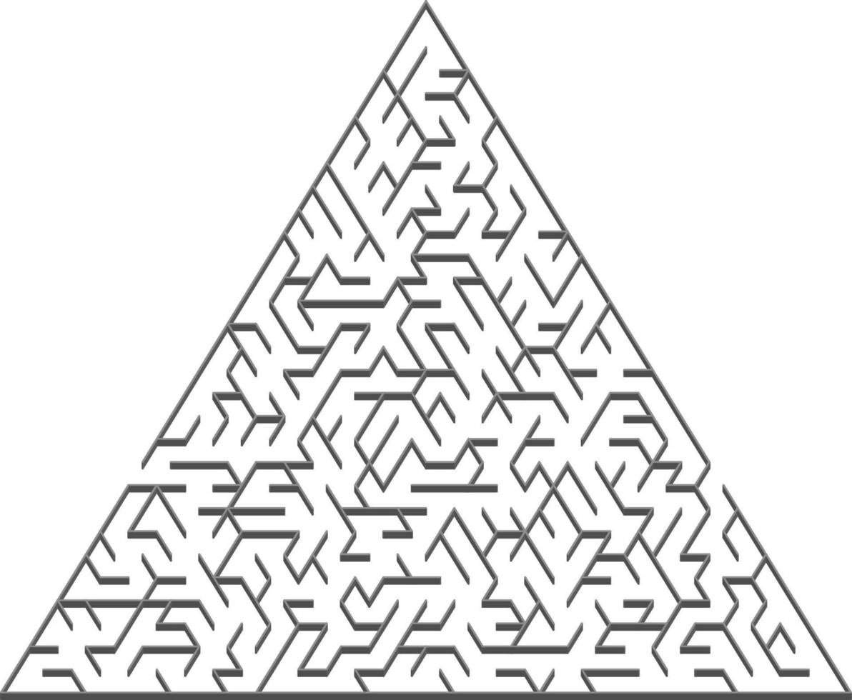 Vector pattern with a gray triangular 3D labyrinth.