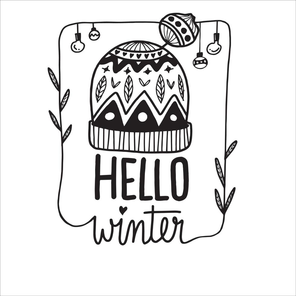 Hello Winter icon vector