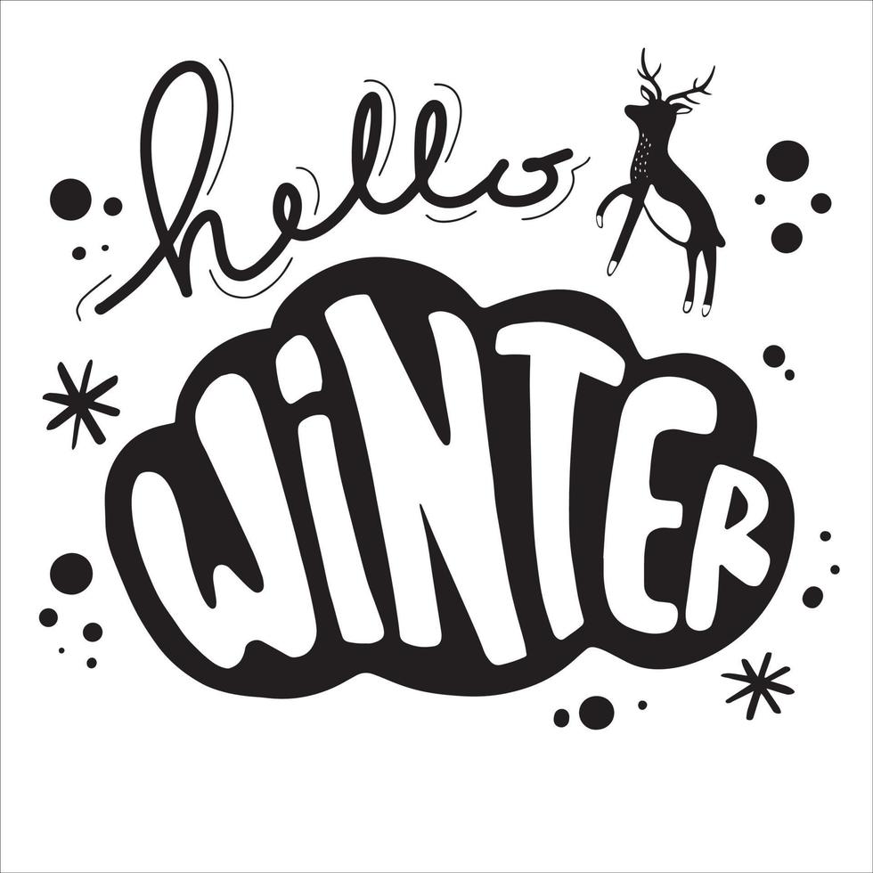 Hello Winter icon vector