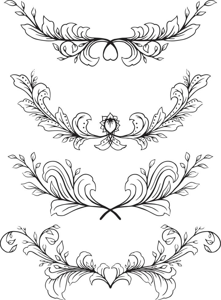 Floral Borders, floral, line floral vector