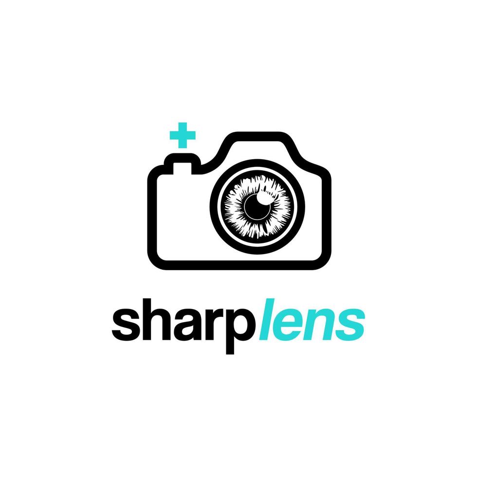 Camera With Eye Pupil For Photo Studio Logo Design Inspiration vector