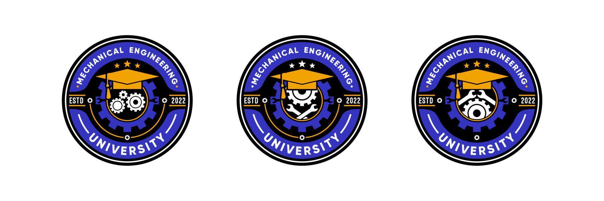 inspiración de diseño de logotipo de emblema de ingeniería universitaria o escolar vector