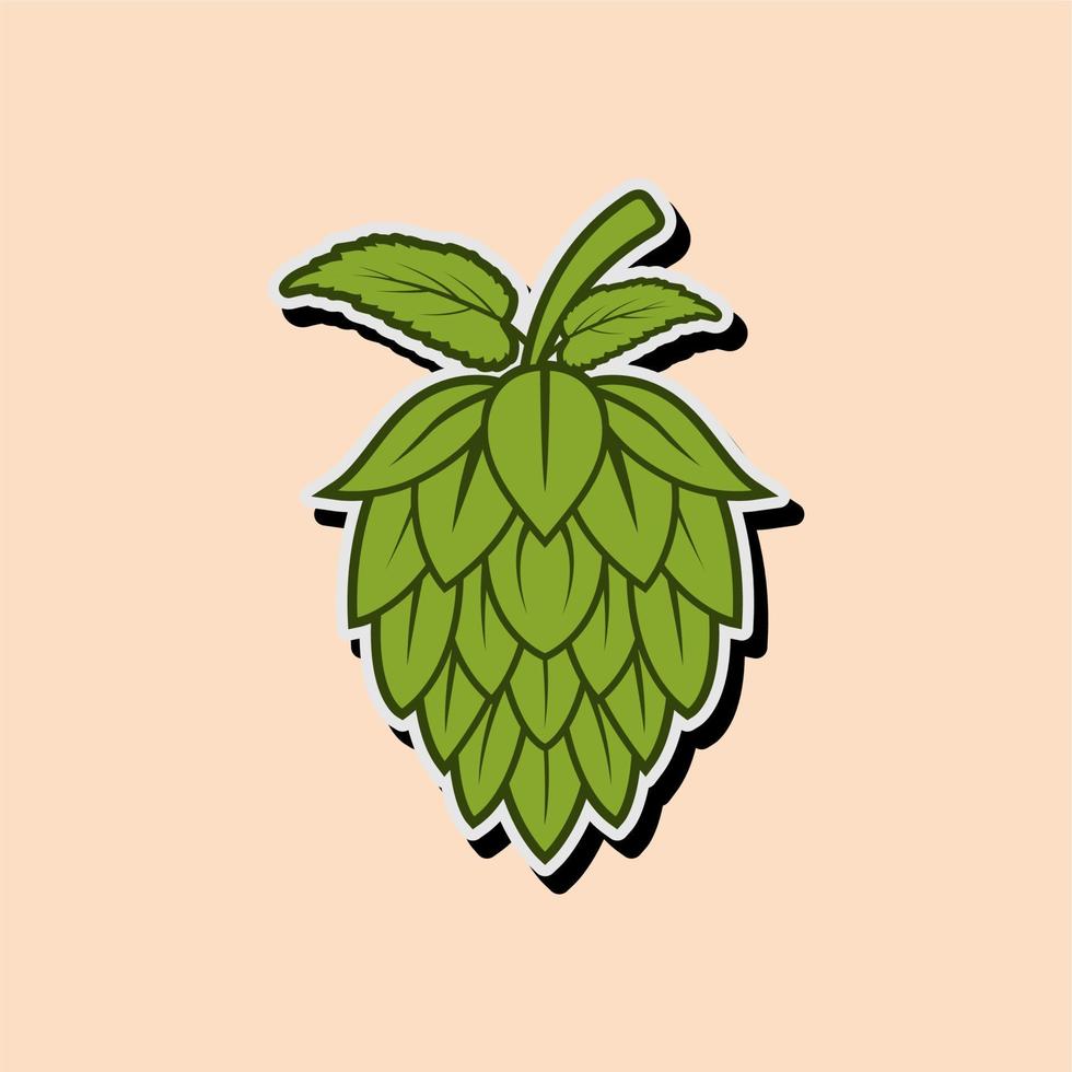 ilustración de flor de lúpulo para el logotipo de la cervecería vector