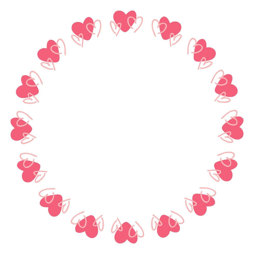 Modern doodle heart frame template. Poster, card, banner design. vector