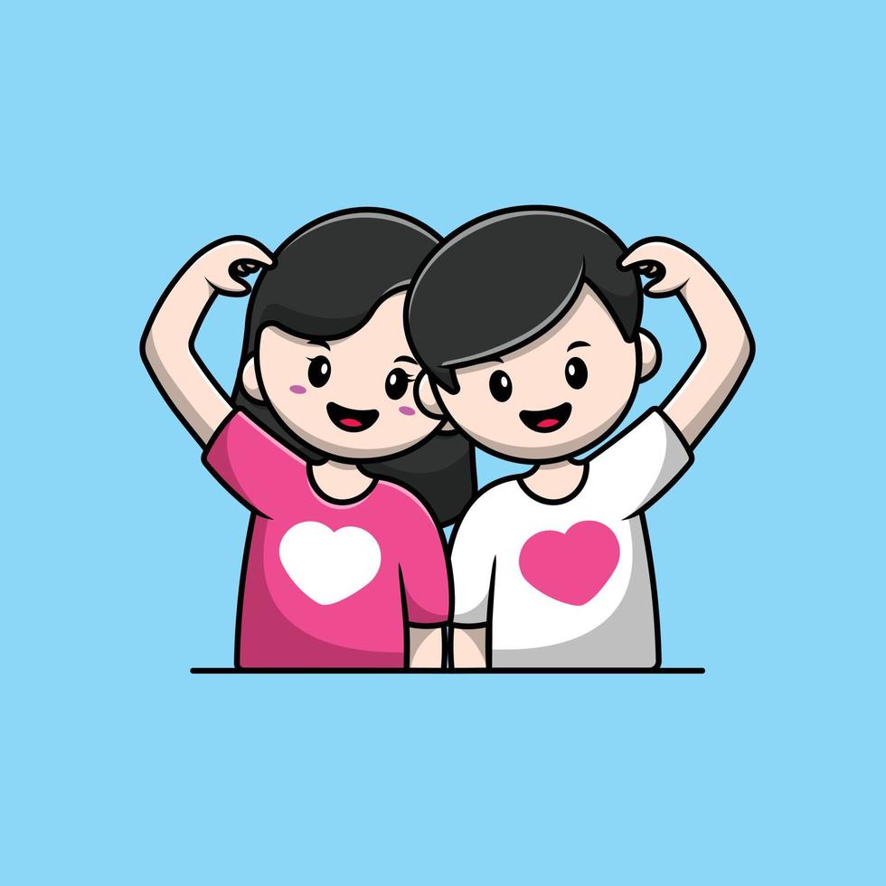 Cute Couple Cartoon Vector Icon Illustration. People Holiday Icon Concept  Isolated Premium Vector. Flat Cartoon Style 6004831 Vector Art at Vecteezy