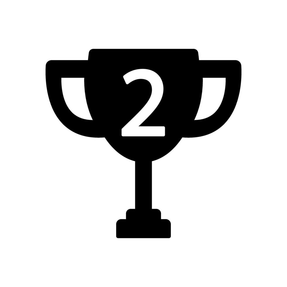 icono de línea de premio de segundo lugar vector