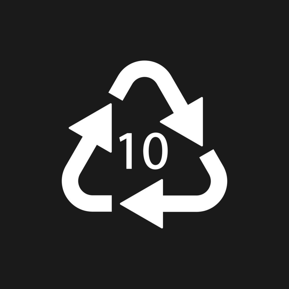 Battery recycling code 10 NiCD . Vector illustration