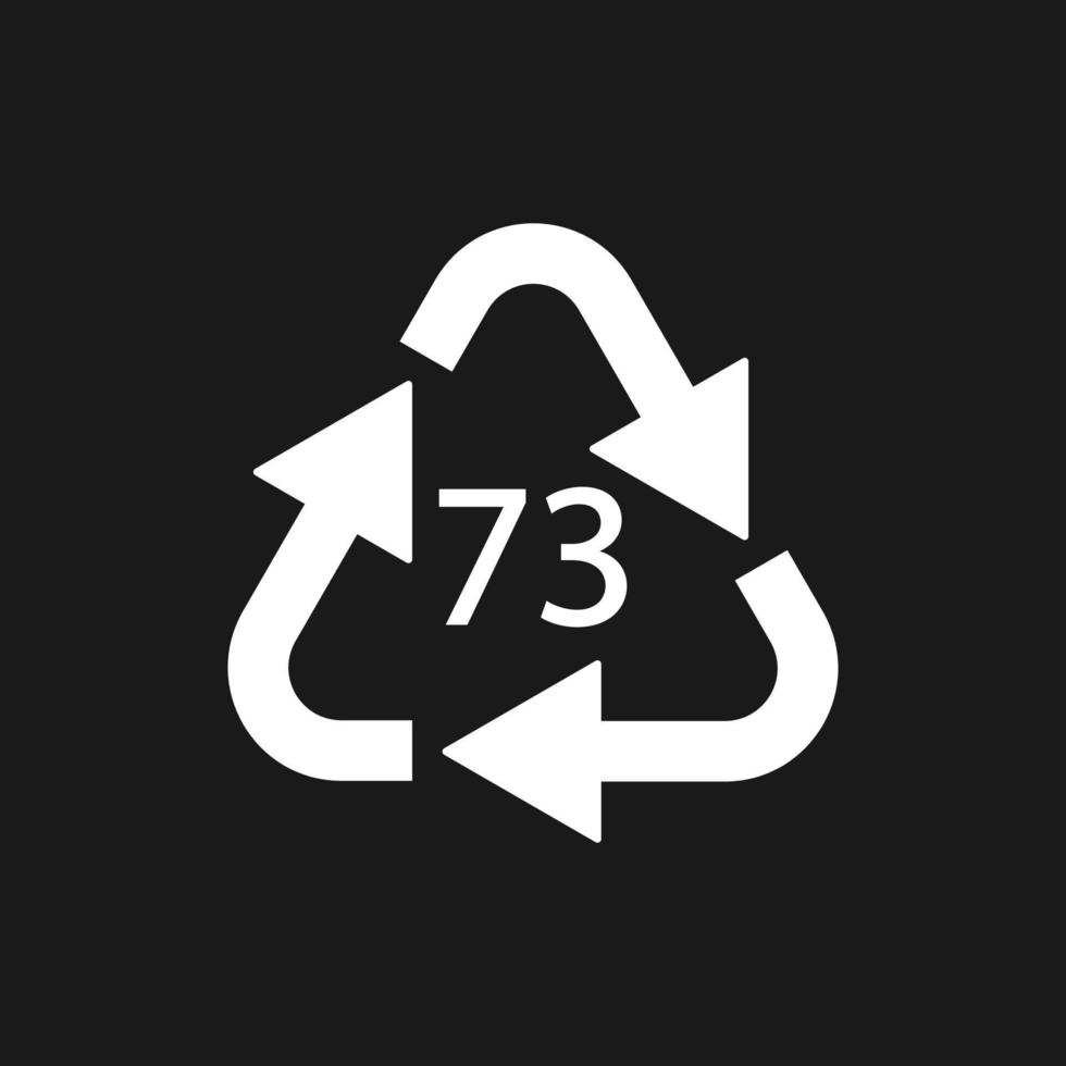 Bottle Glass recycling code 73 GL. Vector illustration