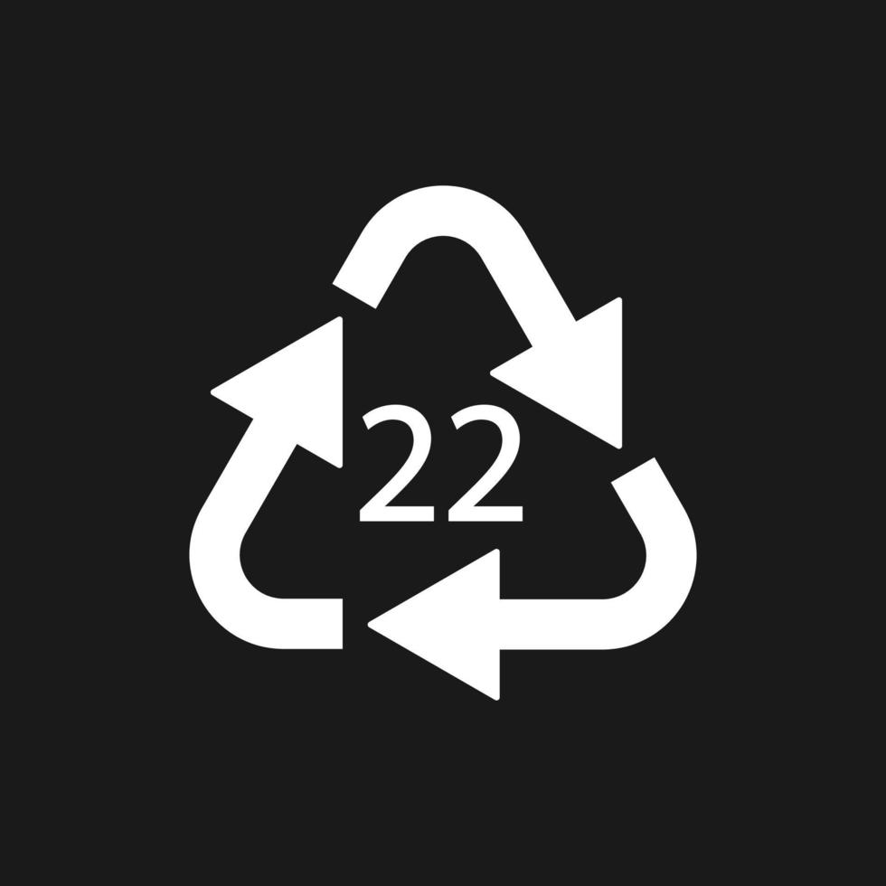 símbolo de reciclaje de papel pap 22. ilustración vectorial. vector