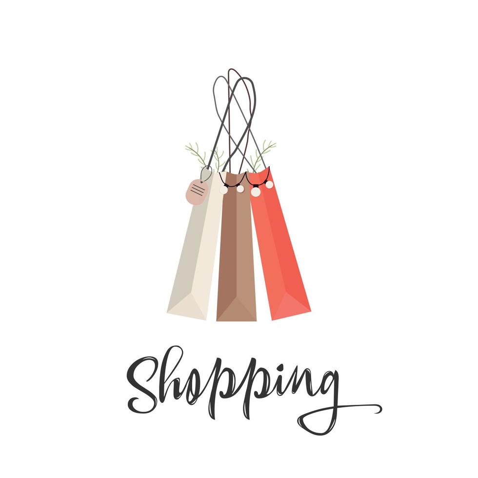Shopping bags on a white background vector