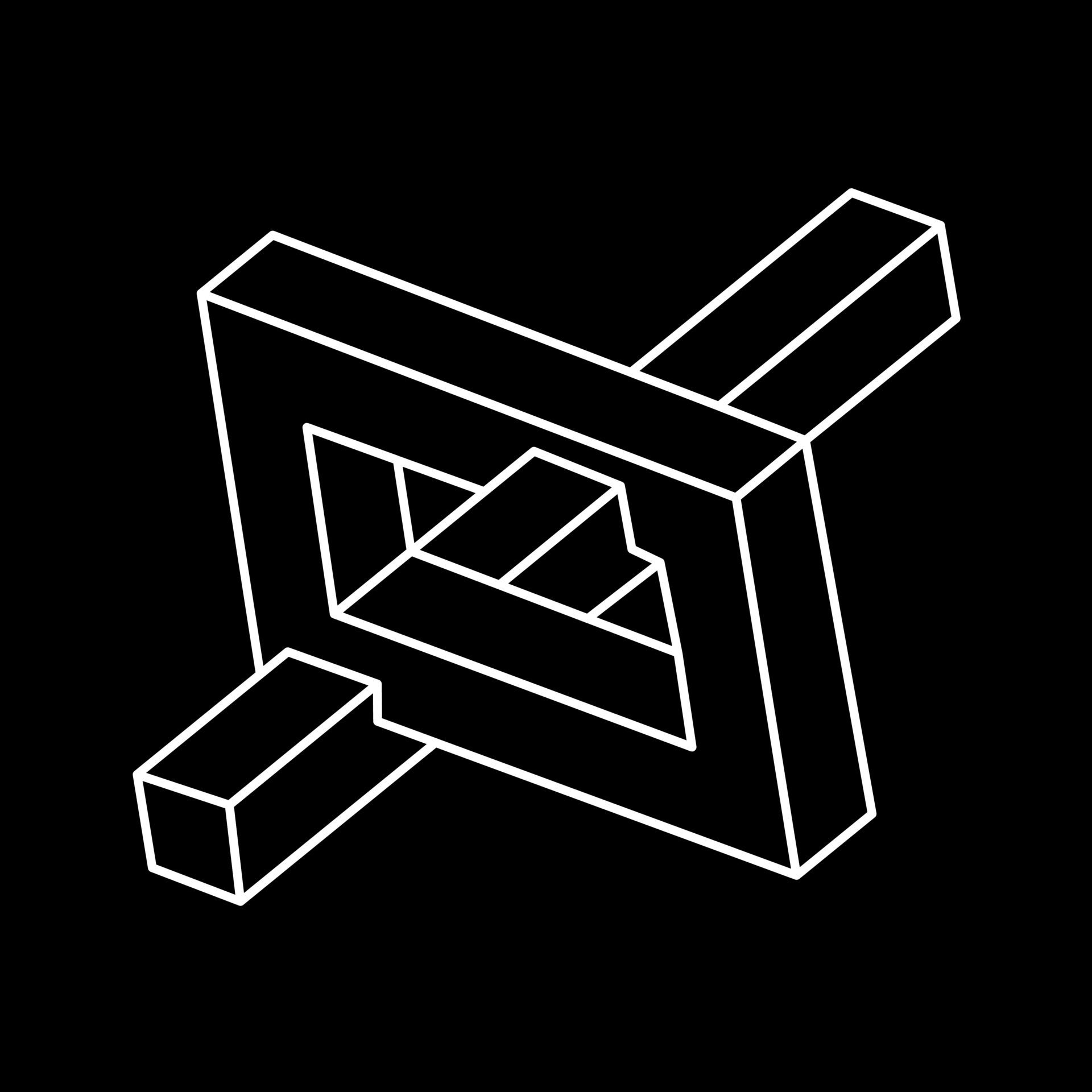 Paradox geometry. Optical illusion object. Sacred geometric figures.  Optical art. Graphic impossible shapes. 6005462 Vector Art at Vecteezy