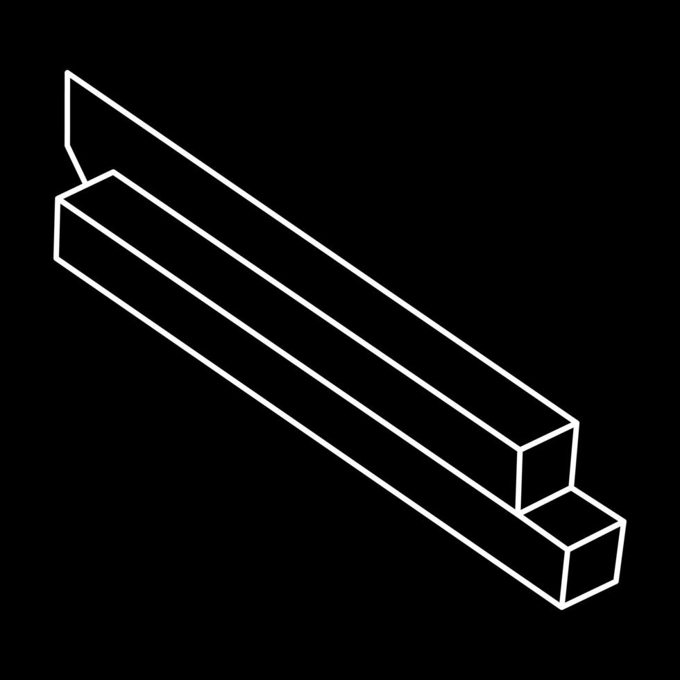 Impossible object. Optical illusion shape. 3d illustration. Geometric figures. vector