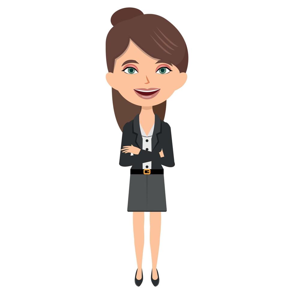 Businesswoman. Businesswoman character. Secretary. Vector illustration.