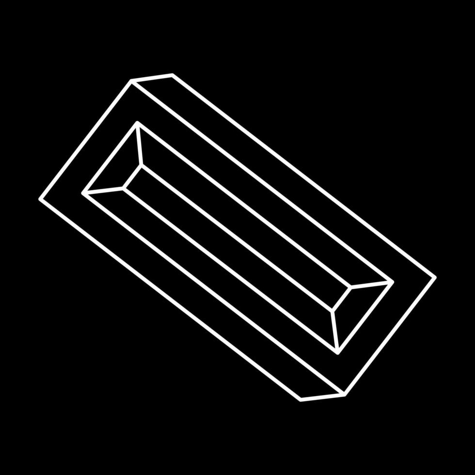 Impossible objects. Optical illusion shape. 3d illustration. Geometric figures. vector