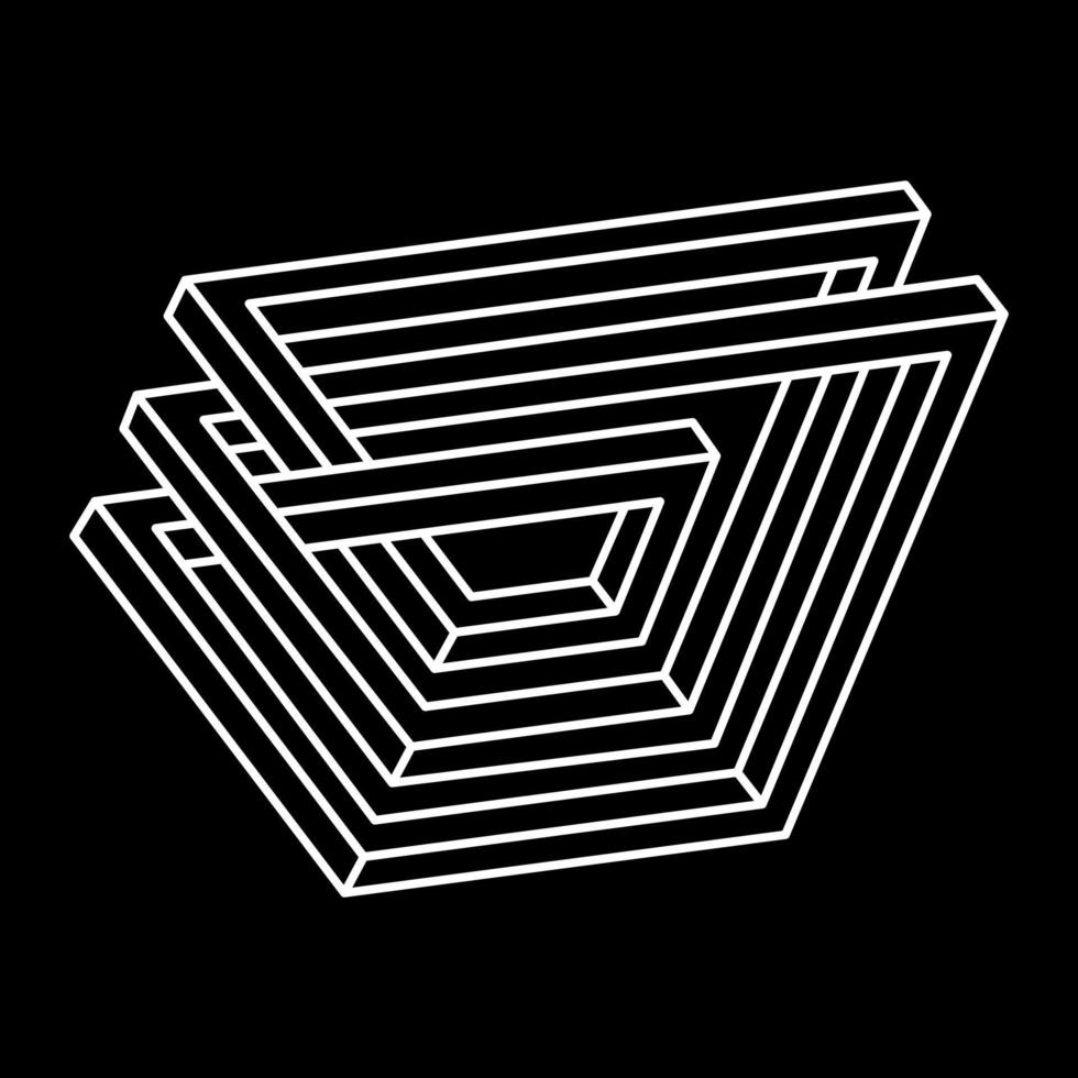 Impossible optical illusion shape. Geometry. Optical art object. Impossible figure. vector