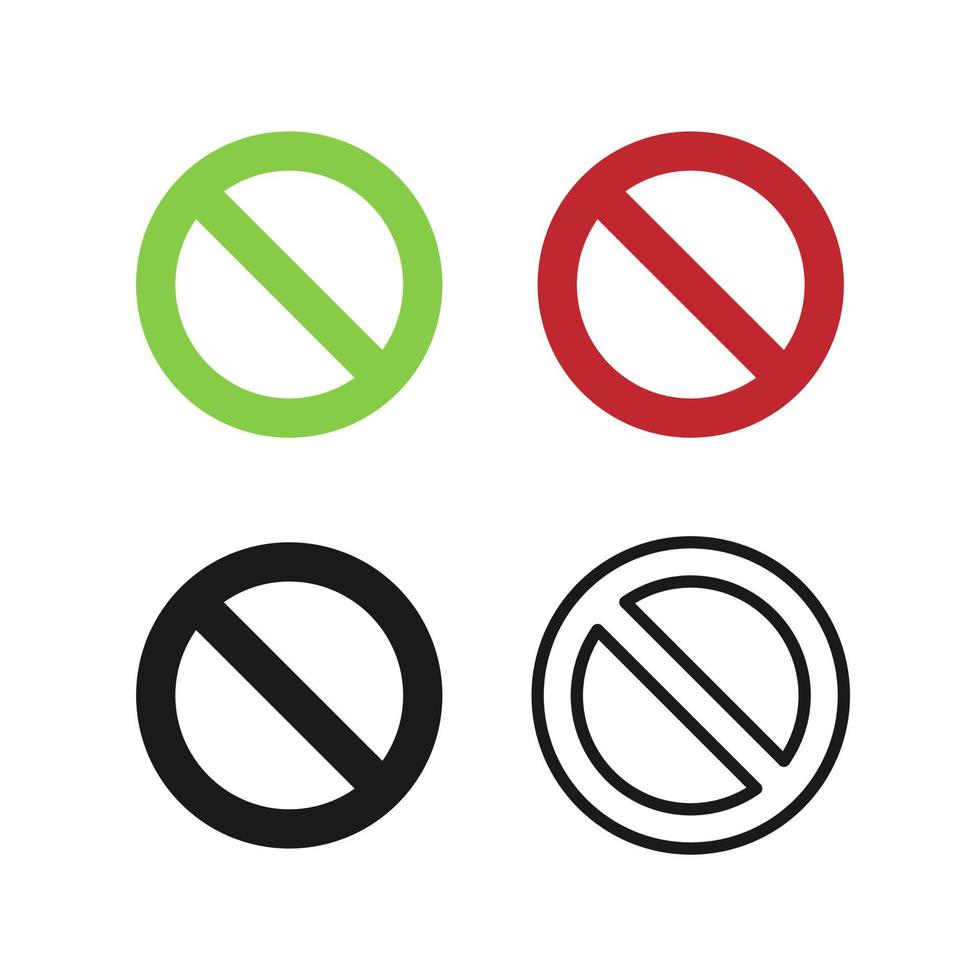 Green,red and black forbidden symbols. vector