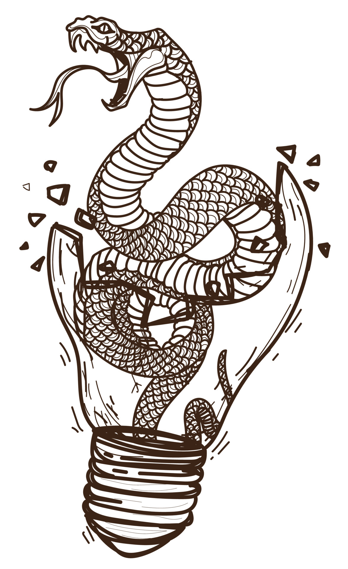 Snake Tattoo King cobra Drawing, snake, ink, animals, vertebrate png |  PNGWing