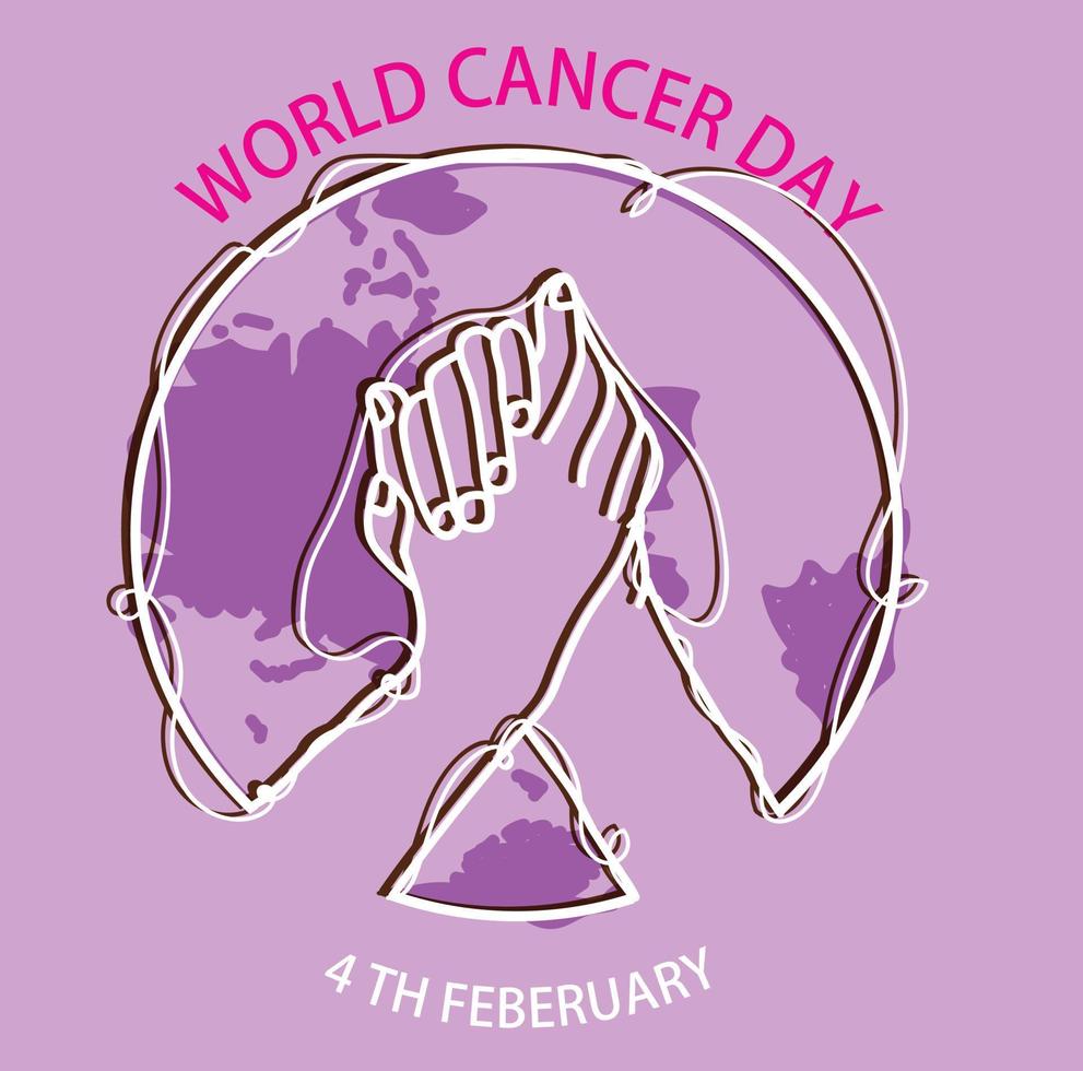 world cancer day design holding hands drawing vector