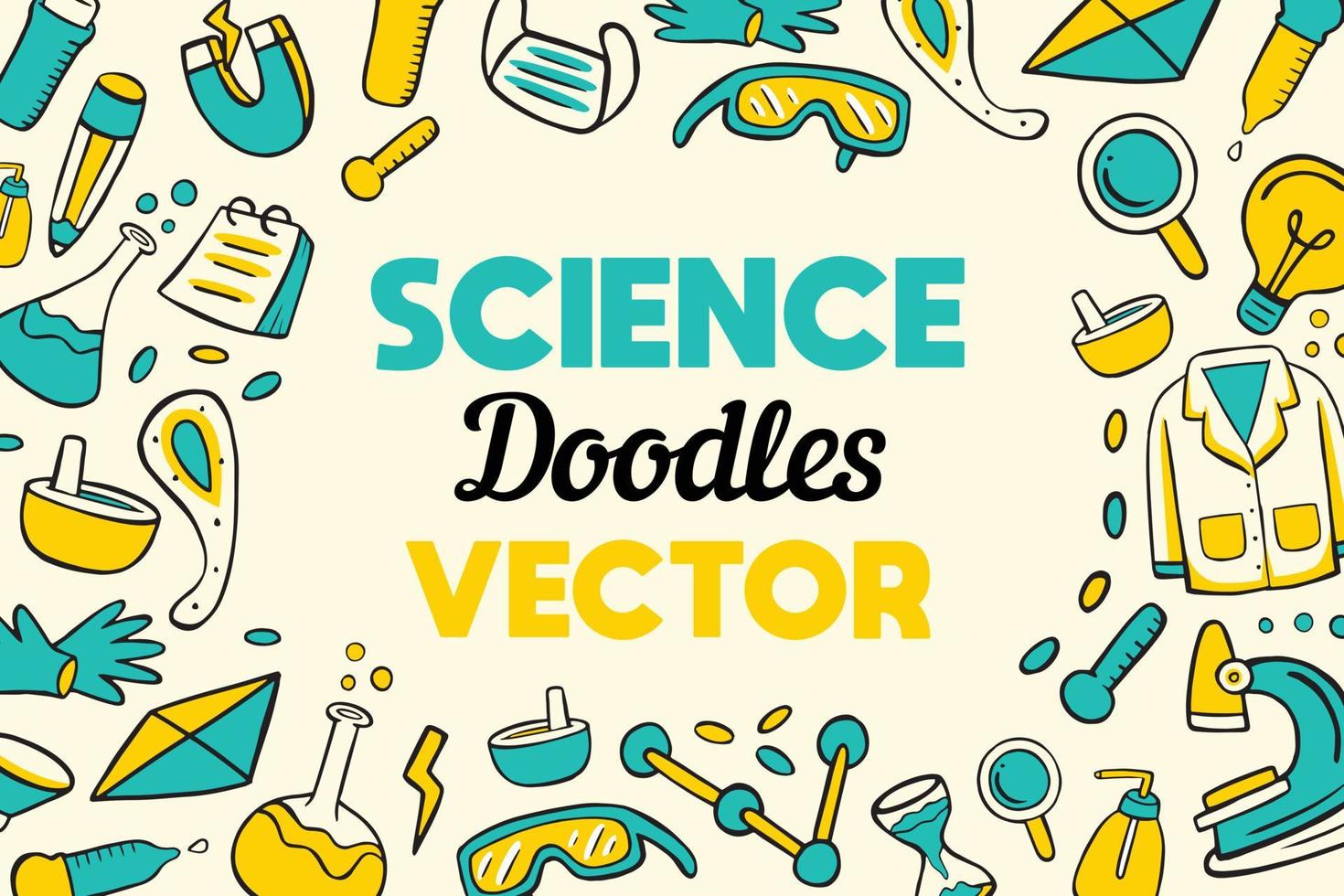 science doodles vector background