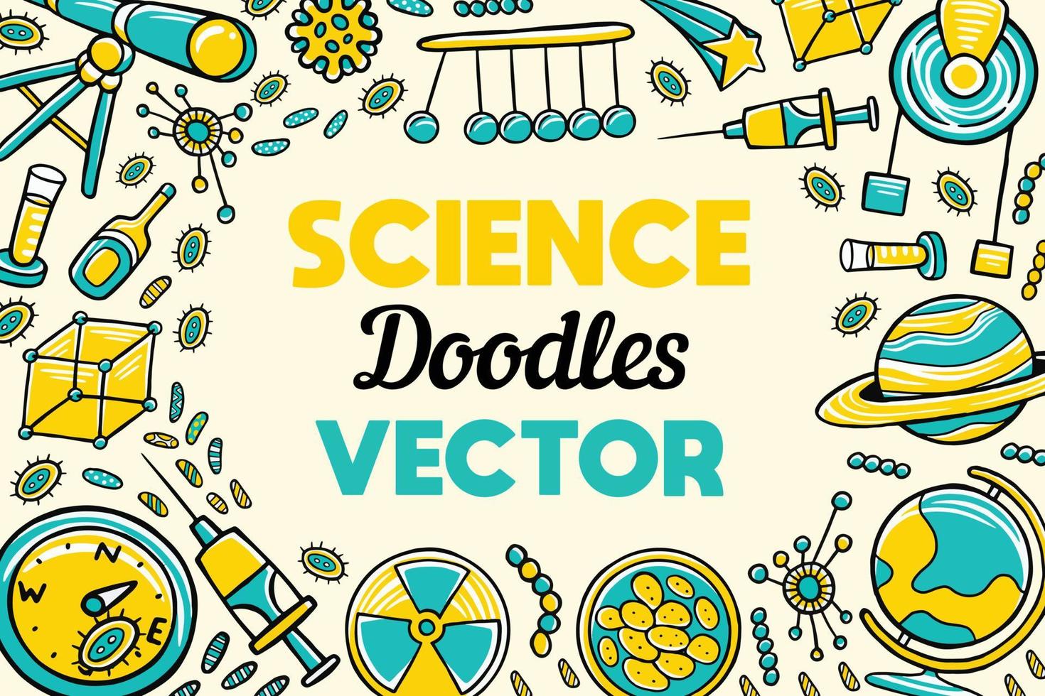 science doodles vector background