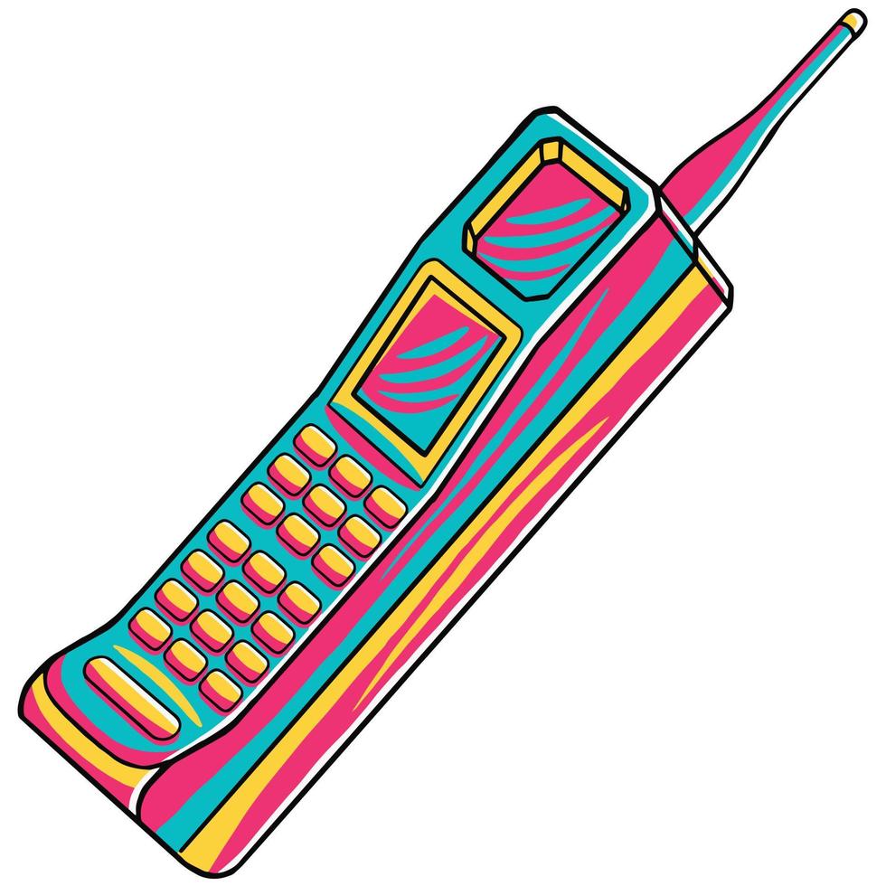 vector de ambiente de teléfono móvil de los 90