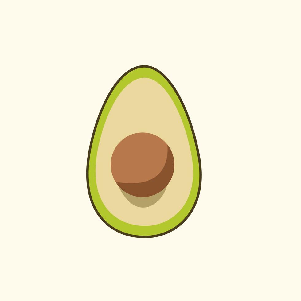 Avocado flat vector