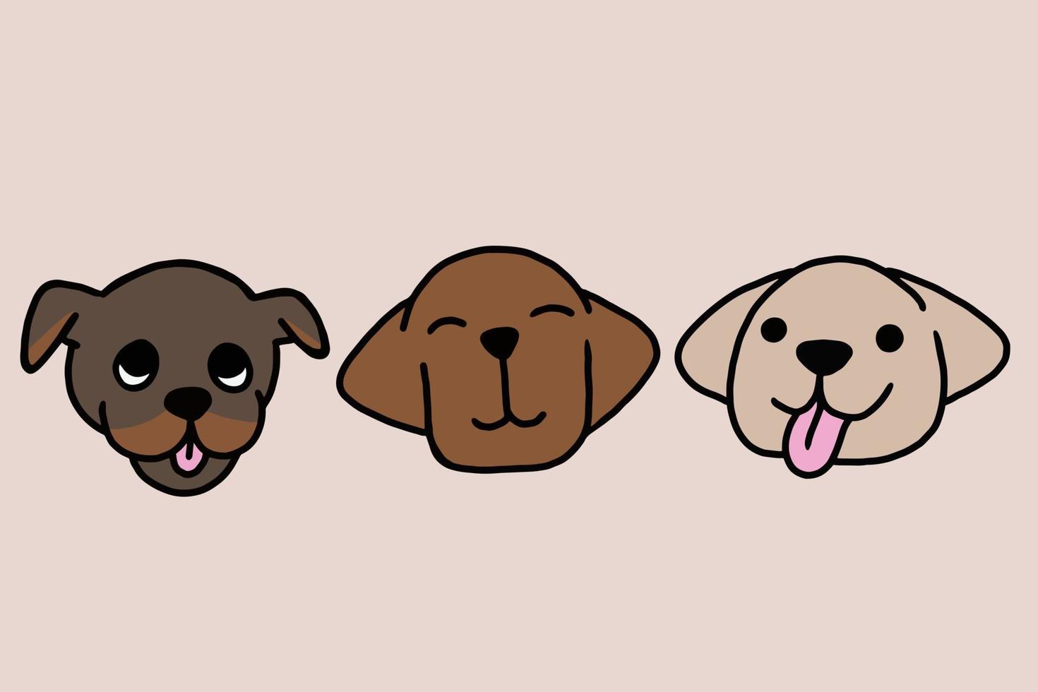 Set Cute Puppy Puppies Dog Pet Cartoon illustration vector