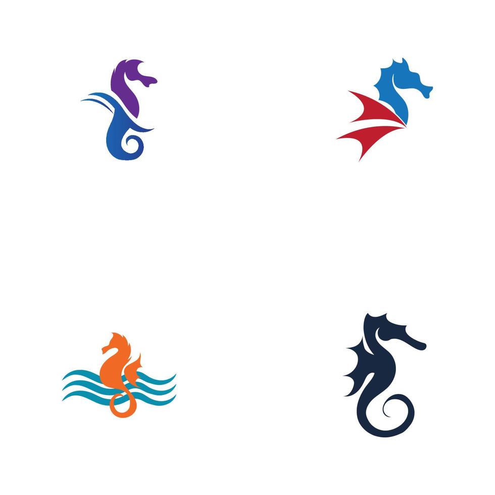 set of sea horse vector