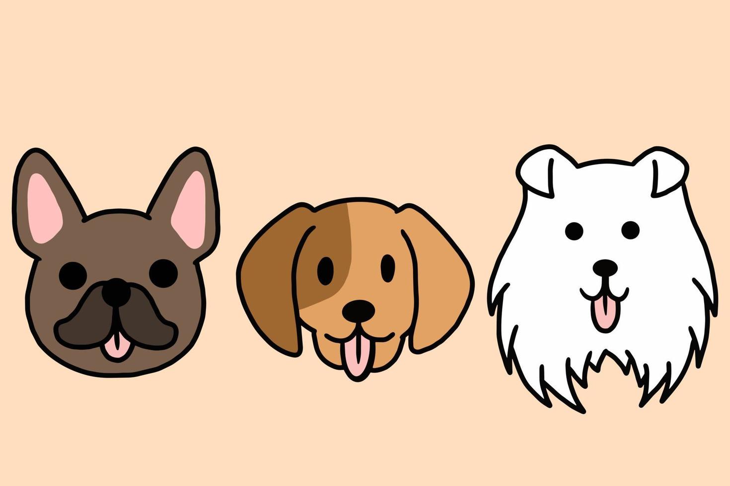 Set Cute Puppy Puppies Dog Pet Cartoon illustration vector