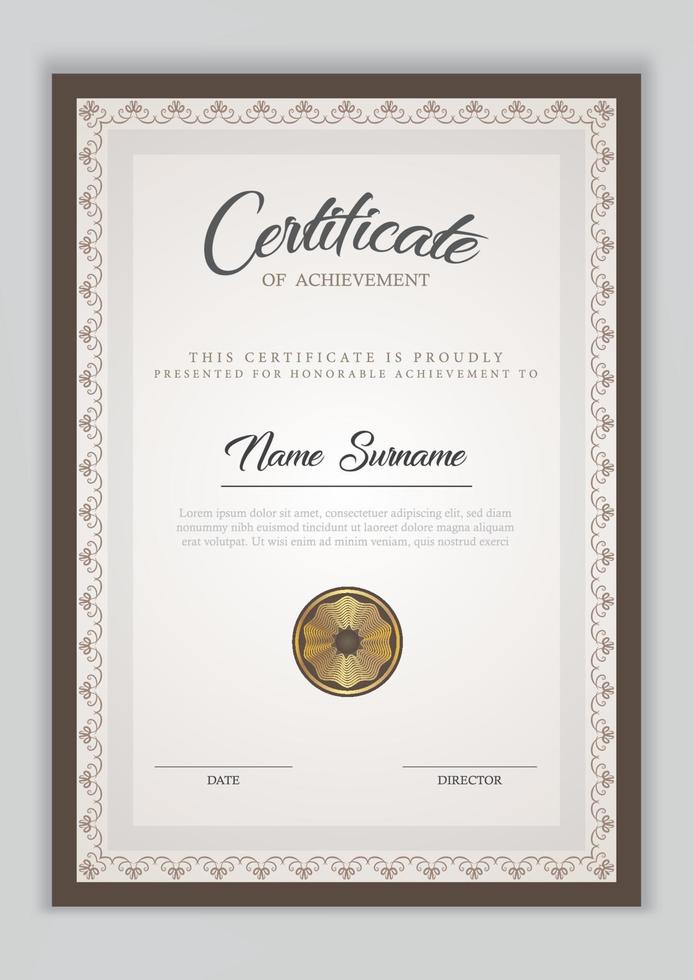 Certificate template design vector