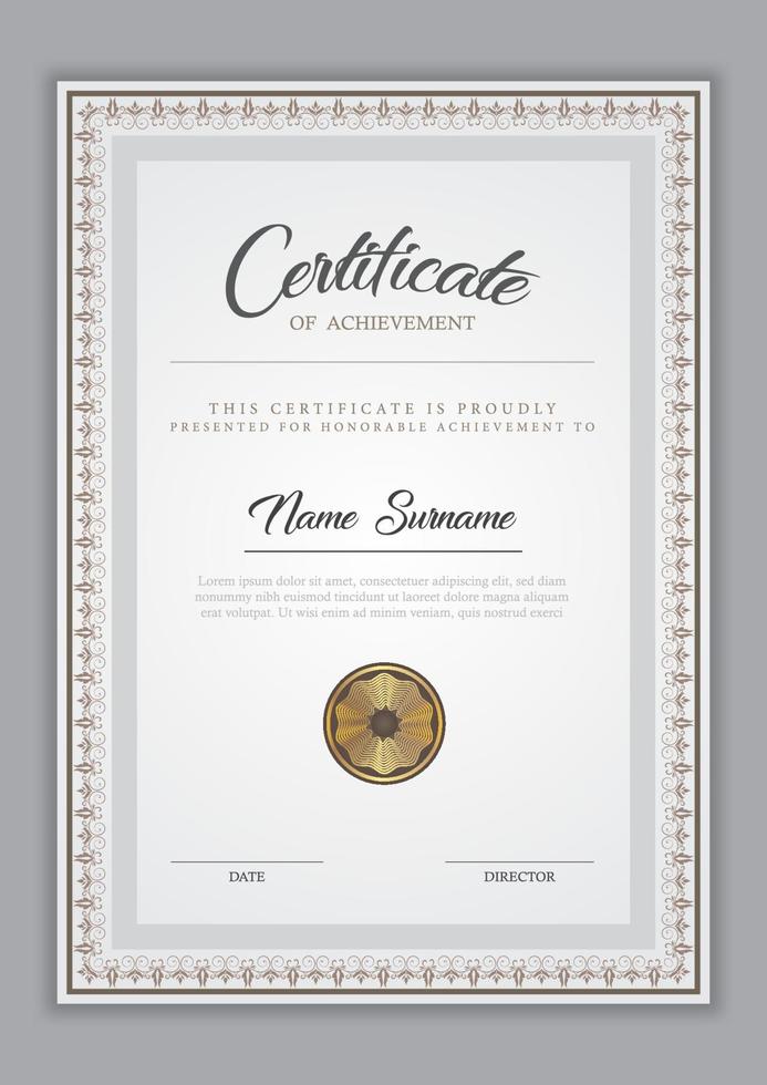 Certificate template design vector