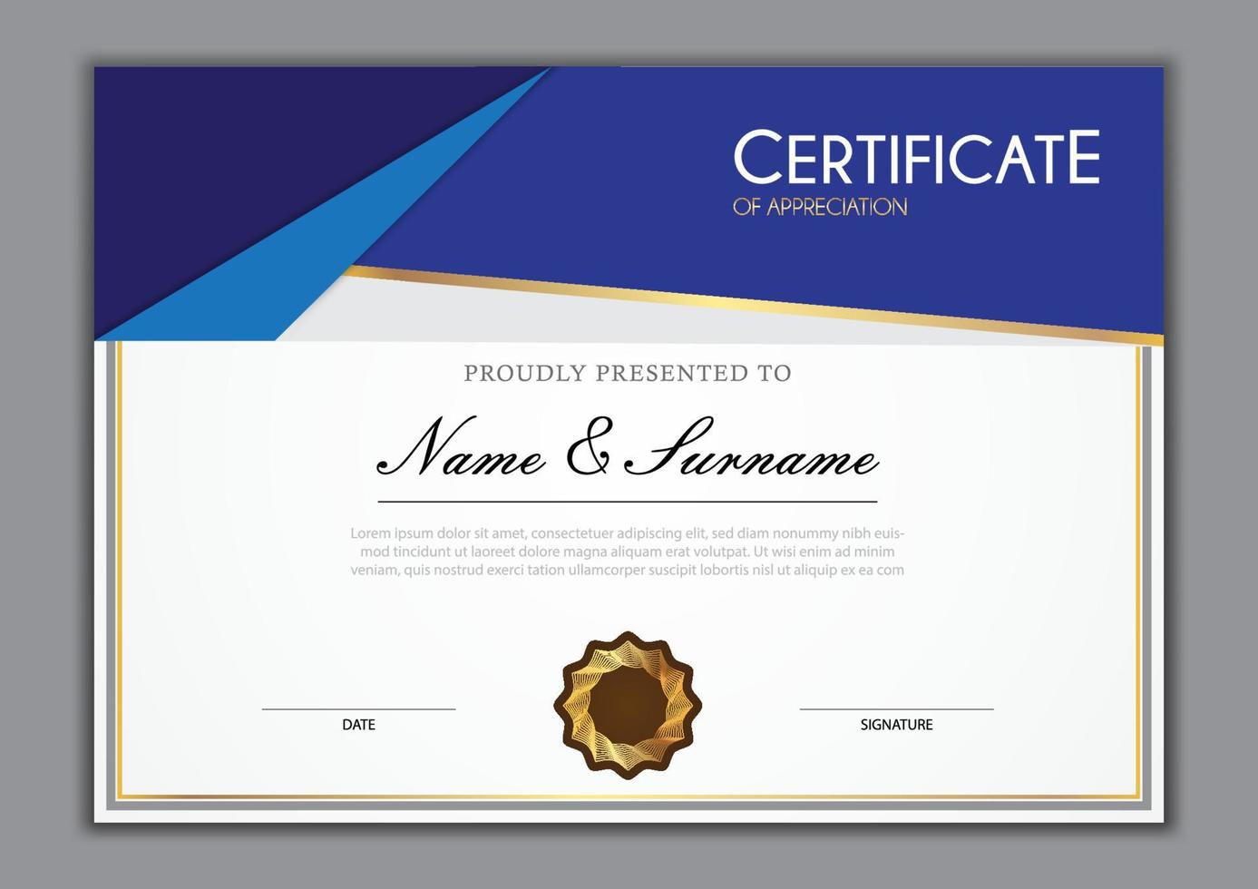 Certificate template design vector