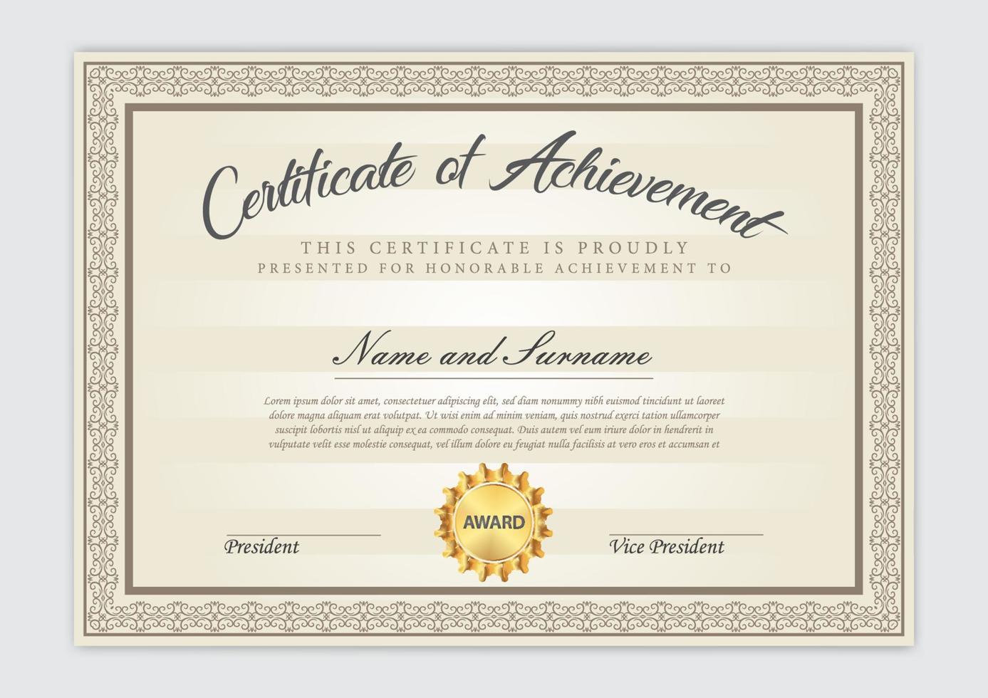 Certificate template design vector