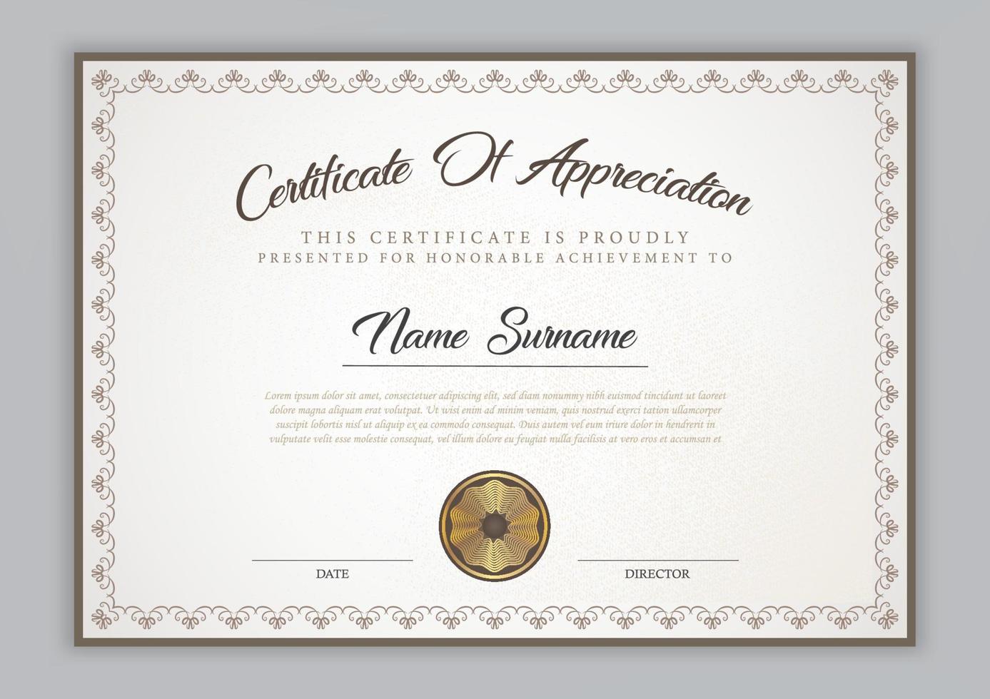 Certificate template design vector