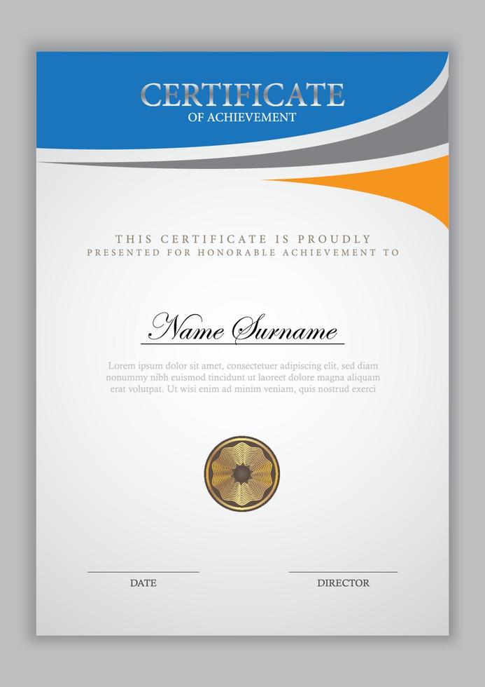 Certificate template design vector