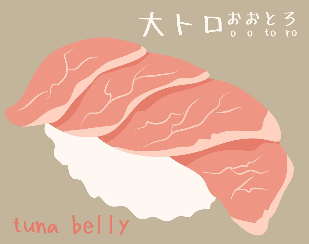 Hand-moulded tuna sushi vector