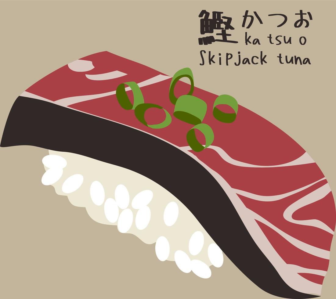 sushi katsuo nigiri vector