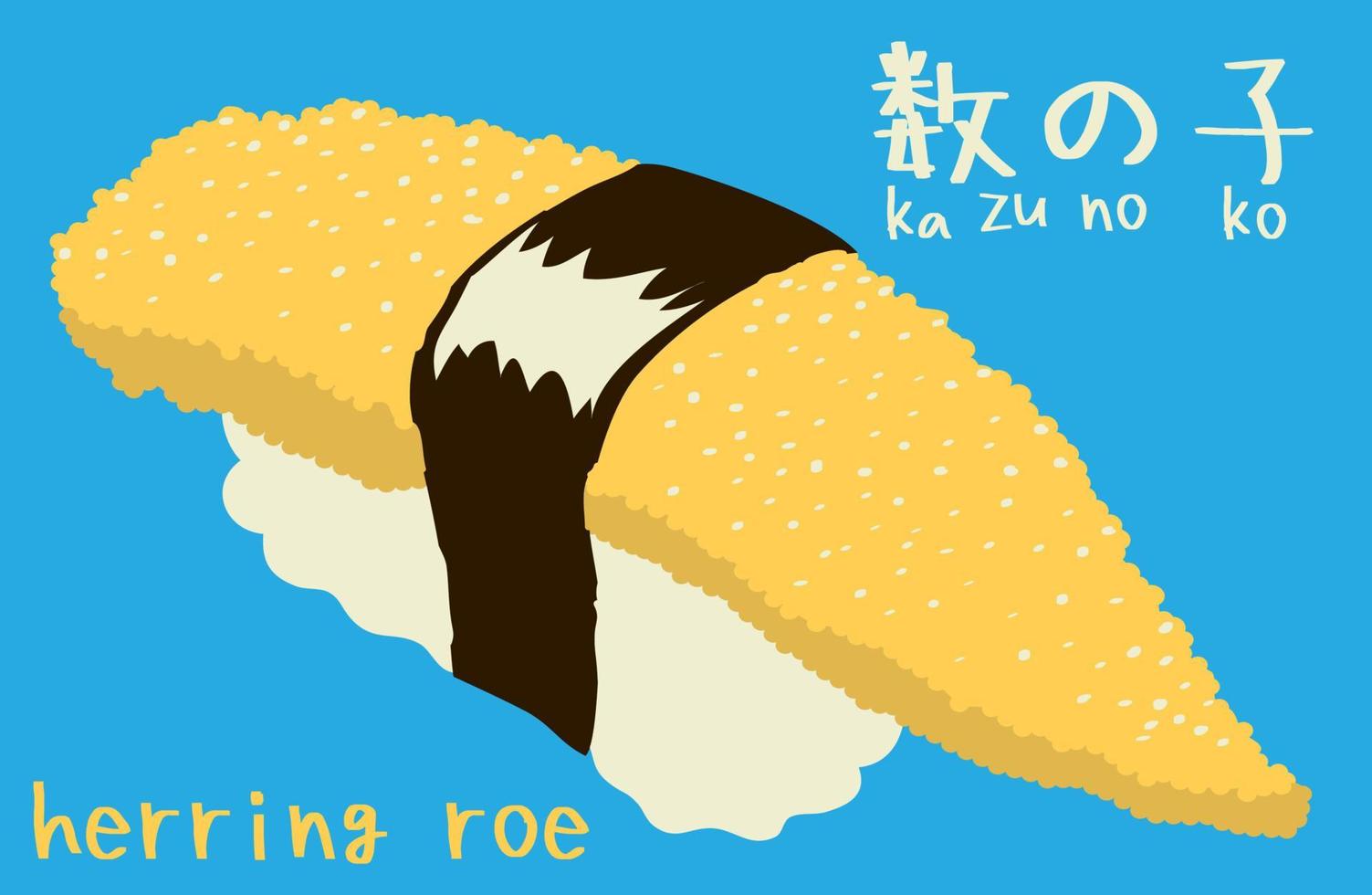 herring roe sushi vector