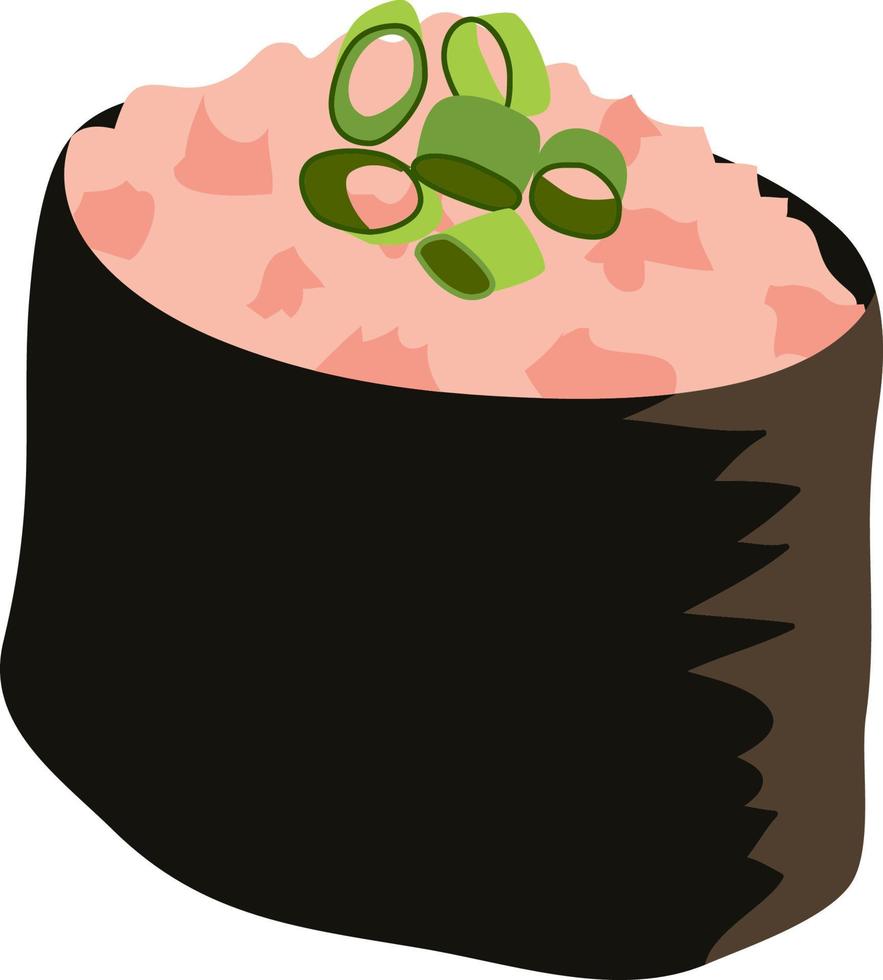Tuna with Green Onions Battleship Sushi vector