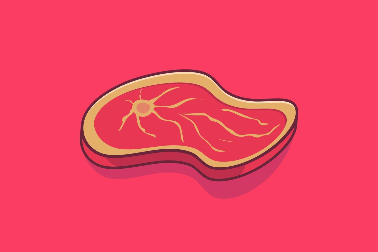 Meat vector flat design cartoon