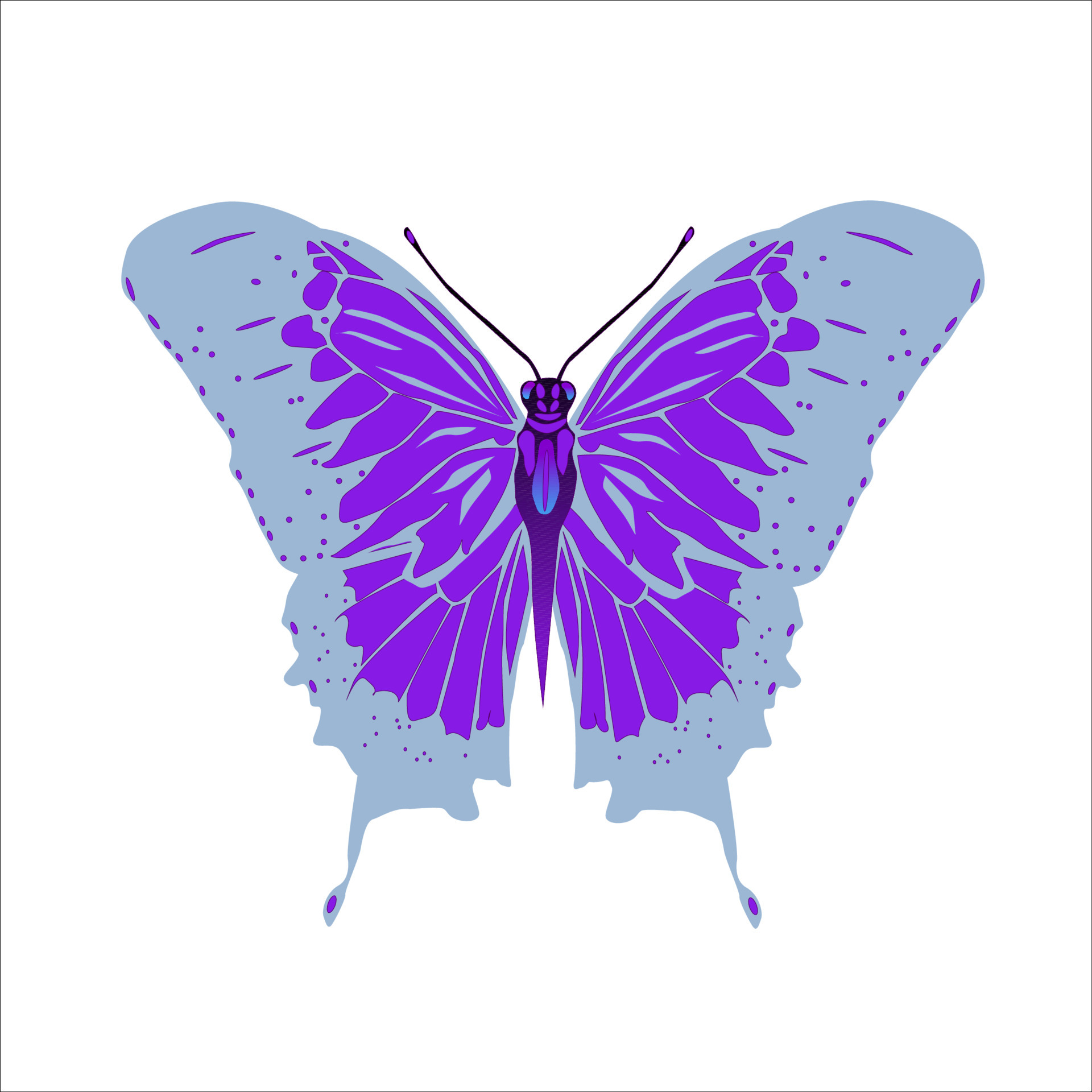 Butterfly of pale blue color with purple spots. 6007999 Vector Art at  Vecteezy
