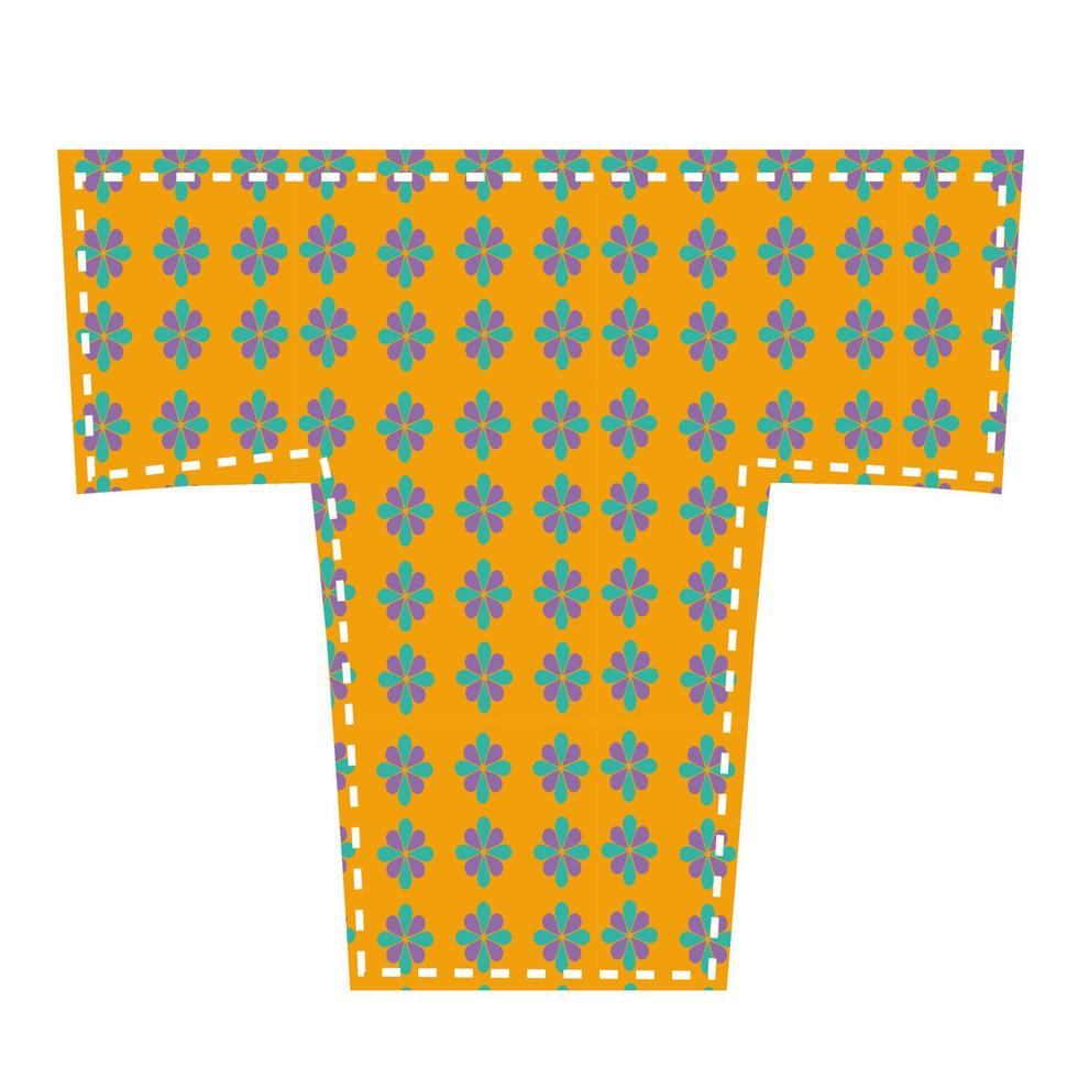 Illustration of a capital letter t in the patchwork style. vector