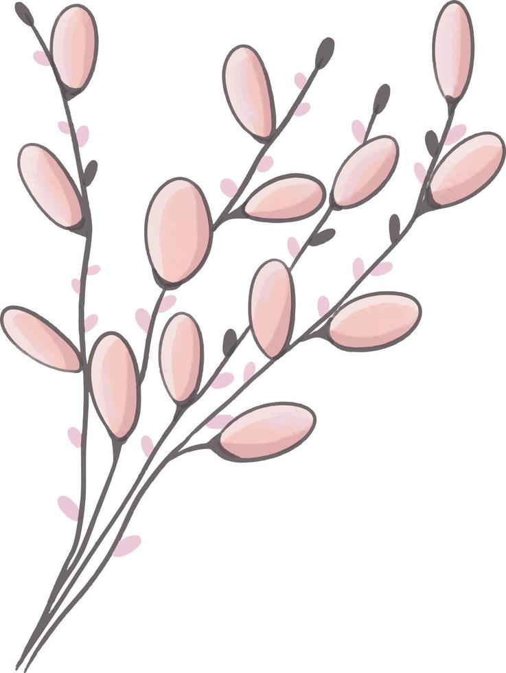 Cute pink plant illustration vector