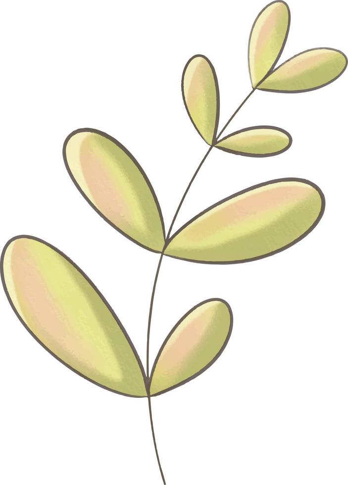 Cute green branch illustration vector