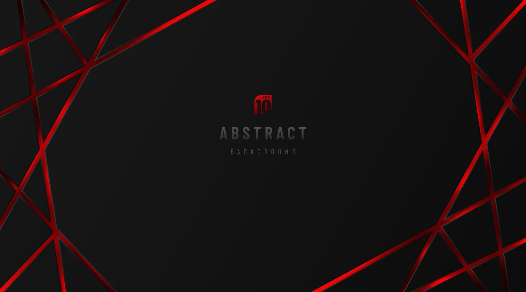 Abstract dynamic red neon light lines on black metallic cyber geometric background design. Modern technology futuristic dark background. Design for banner, cover, web, flyer, Print ad. Vector EPS10
